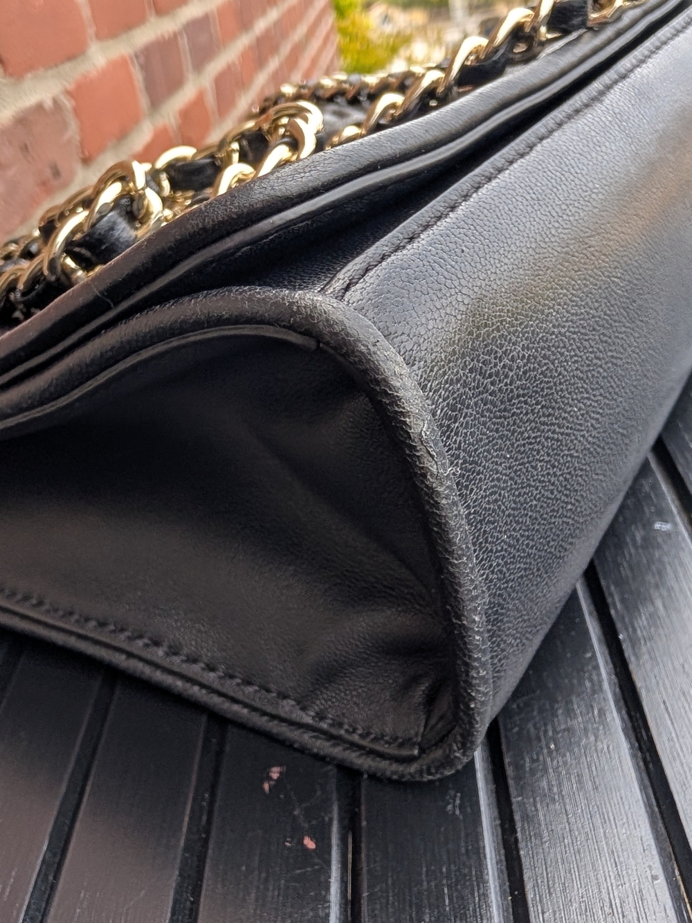 Tory Burch Fleming Quilted Leather Convertible Shoulder Bag Black Gold - Picture 12 of 12